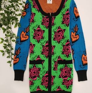 Vintage Rare Betsey Johnson Hope/Charity Long Tunic Sweater